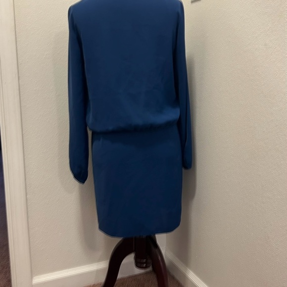 Amanda Uprichard Blue Cardigan Dress Combo Jacket Dress Tie Front Size M - Picture 3 of 8